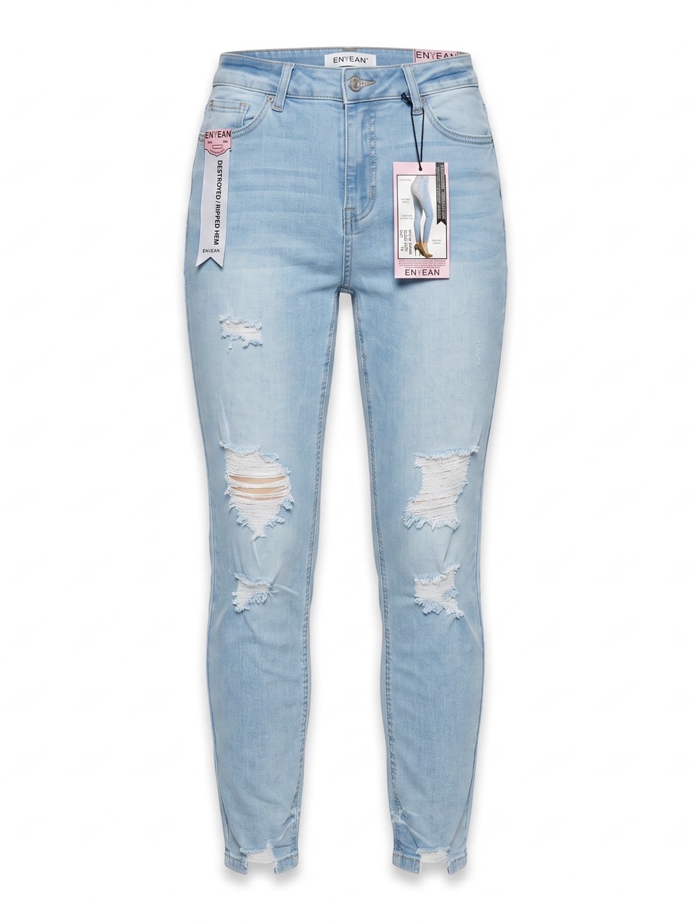 New Light Blue Ripped Skinny Jeans — High-Rise Stretch Fit